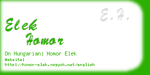 elek homor business card